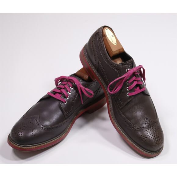 Cole Haan Brown Pink Pebble Grain Wingtip Oxford Leather Dress Shoes 9M main image 7